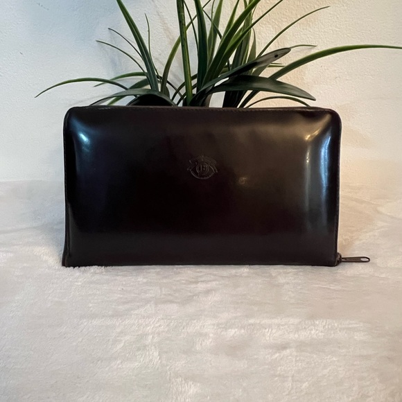 💚 The Original Saddler Fancaltti Brown LeatherZipper Around Wallet🩷 Rare